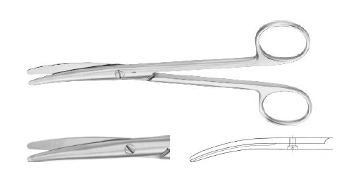 МАЙО НОЖИЦІ КРУГЛ. ТУПІ ВИГНУТІ 165MM